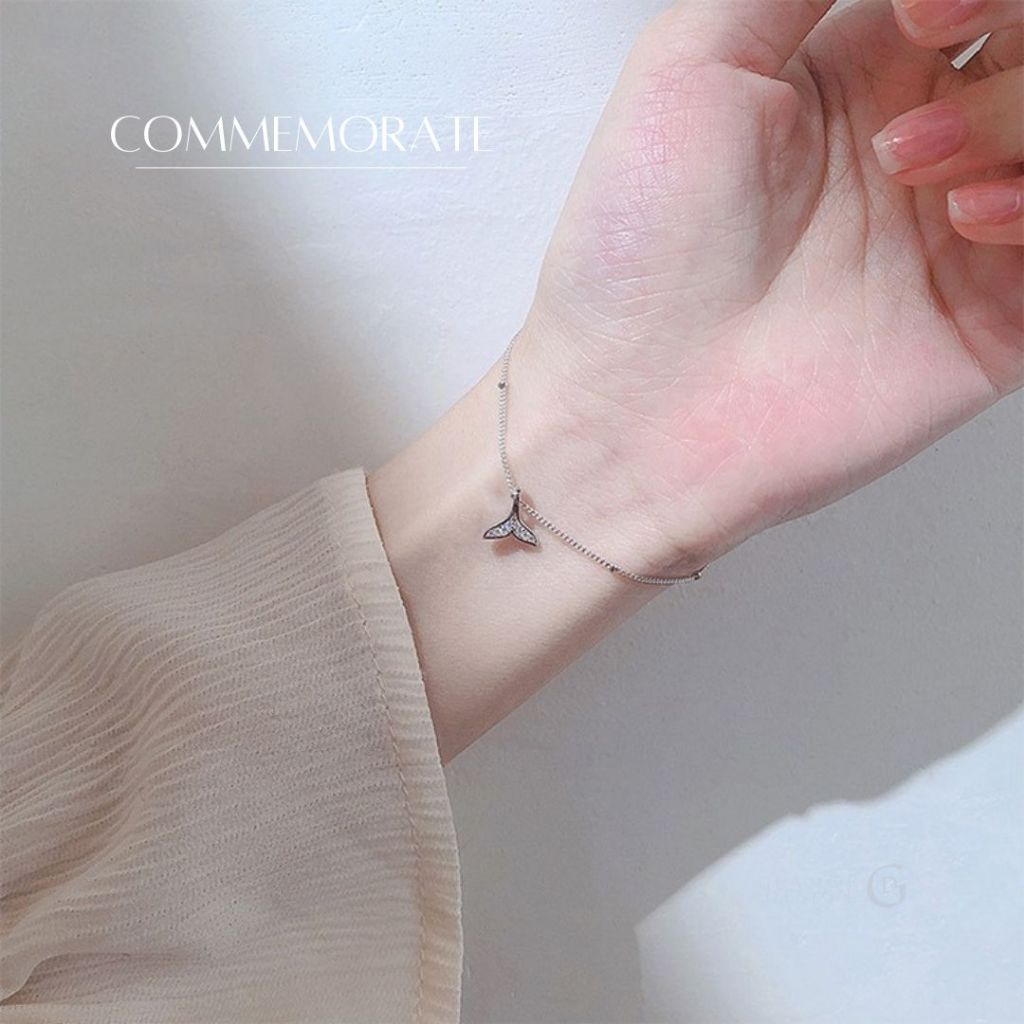 GLAMOR กําไลแฟชั่น Commemorate สร้อยข้อมือหางปลา กําไลสวยๆ กำไลเพชร สร้อยข้อมือเพชร กําไลเงิน