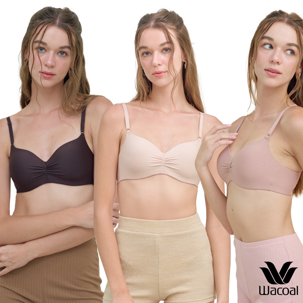 Wacoal Smart Size Easy Matching Bra บราไร้โครงวาโก้ เซท 3 ชิ้น รุ่น WB3Y41 คละสี (BE-BT-OT)