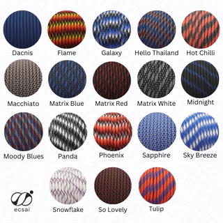 ecsai เชือกพาราคอร์ด 550 (Paracord 550) ขนาด 4 มม. ไนลอน 100% แกน 7 เส้น สำหรับงาน DIY แคมป์ปิ้ง รับน้ำหนัก 250kg