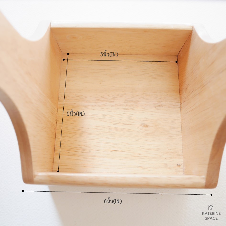 กระเช้าไม้ ขนาด 6''x6'' สูง 8'' กระเช้าซอส ตะกร้าซอส เพิ่มโลโกหรือชื่อได้ - รูปที่ 5