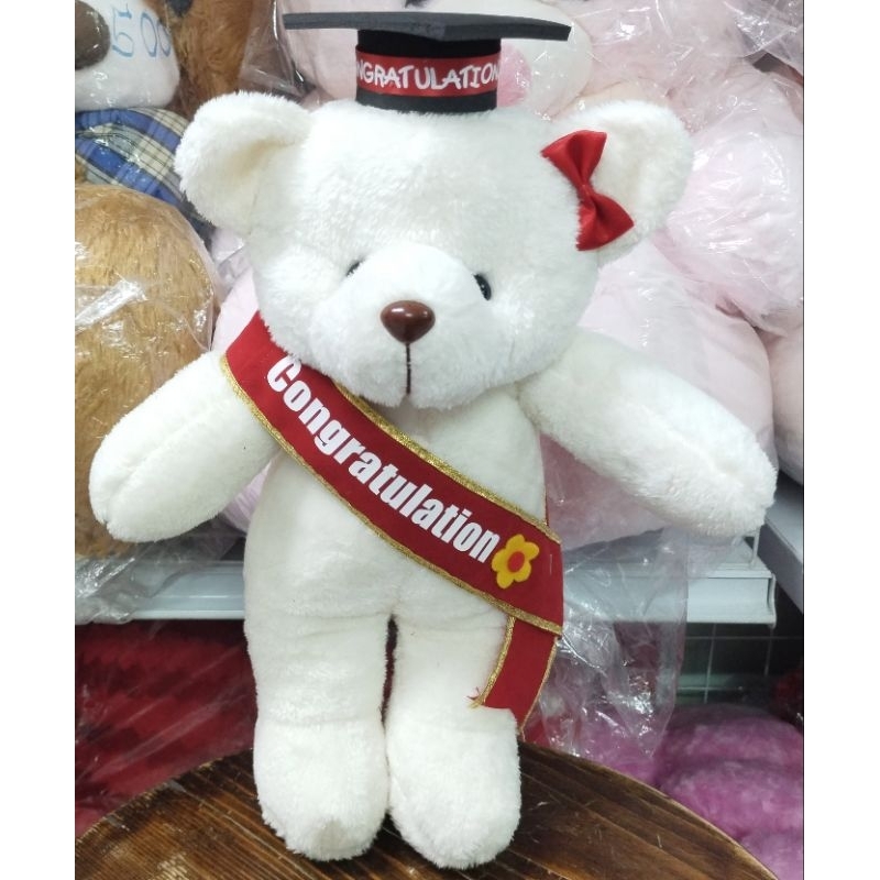 หมีรับปริญญาใส่สายสะพาย หมีปัจฉิม บัณฑิตน้อย ขนาด30cm - รูปที่ 3