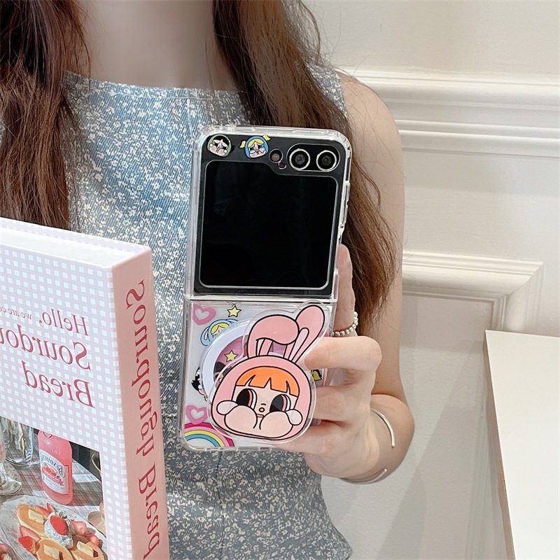พร้อมส่งจากไทย ! เคสฟลิป CRYBABYxPowerpuff พร้อมกริ๊ปต็อคและคล้องมือ (2001) for Samsung Galaxy Z Flip6 Flip5 Flip4 Flip3 - รูปที่ 2