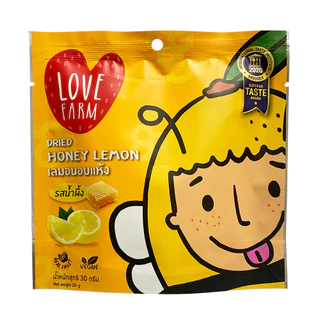 เลิฟฟาร์ม (LOVEFARM) - เลมอนอบแห้ง รสน้ำผึ้ง 30 กรัม ผลไม้อบแห้ง