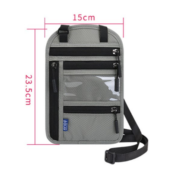 SMกระเป๋าใส่พาสปอร์ต พร้อมแผ่นป้องกันการสแกน RFID ใส่เอกสารการเดินทาง รุ่น WLP-1065 (W4-028) RFID จากร้านSmart Choices