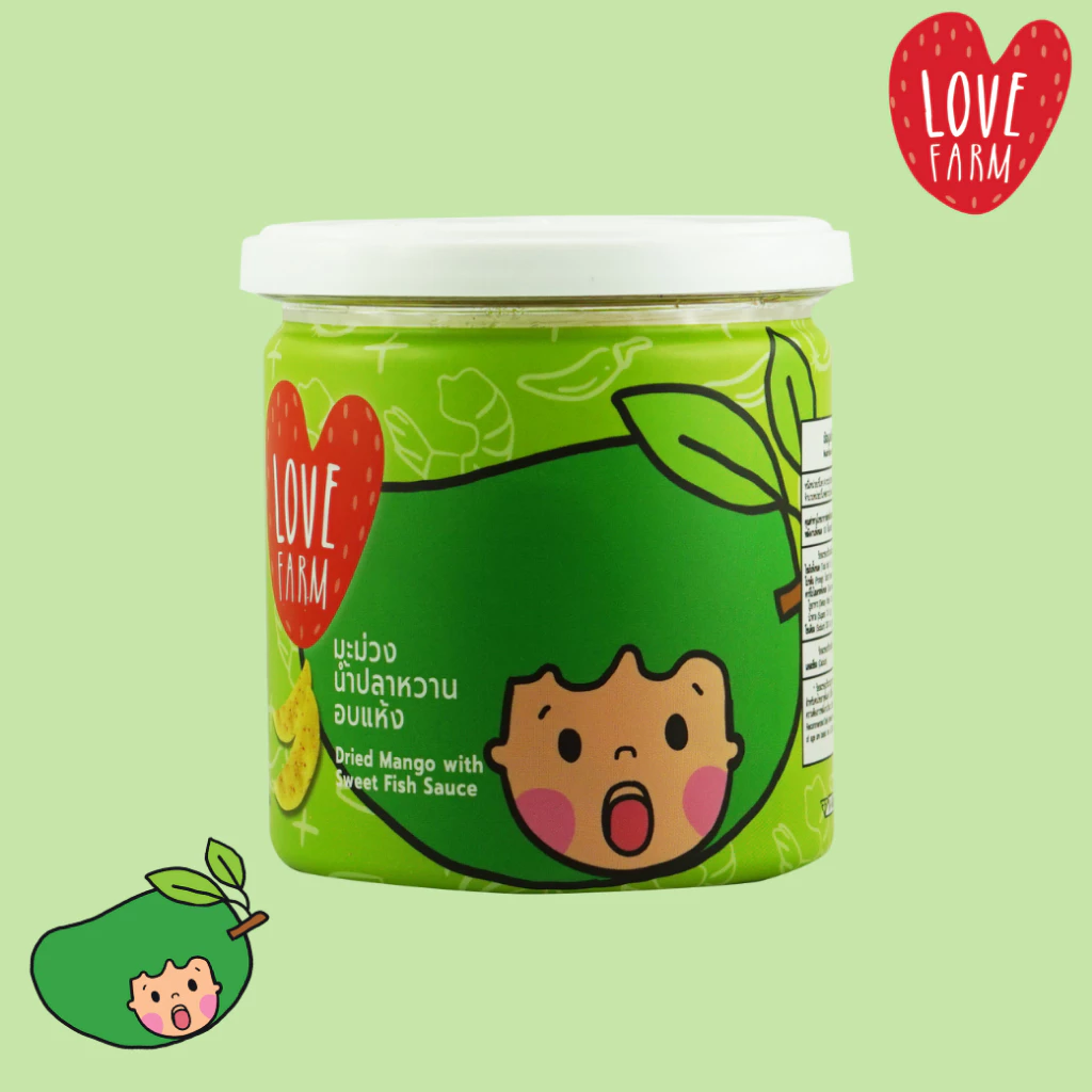 เลิฟฟาร์ม (LOVEFARM) - มะม่วงน้ำปลาหวานอบแห้ง 120 กรัม ผลไม้อบแห้ง