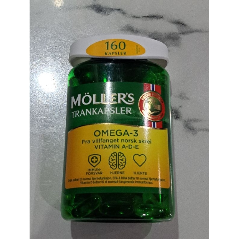 Mollers Trankapsler Omega-3, 160 Tablets นำเข้าจากนอร์เวย์ หมดอายุปี 2026