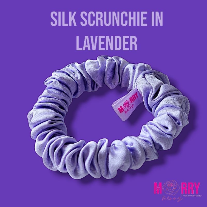 ยางรัดผมผ้าไหมมัลเบอร์รี่แท้ 100% Scrunchies #Lavender (Midi ไซส์กลาง)