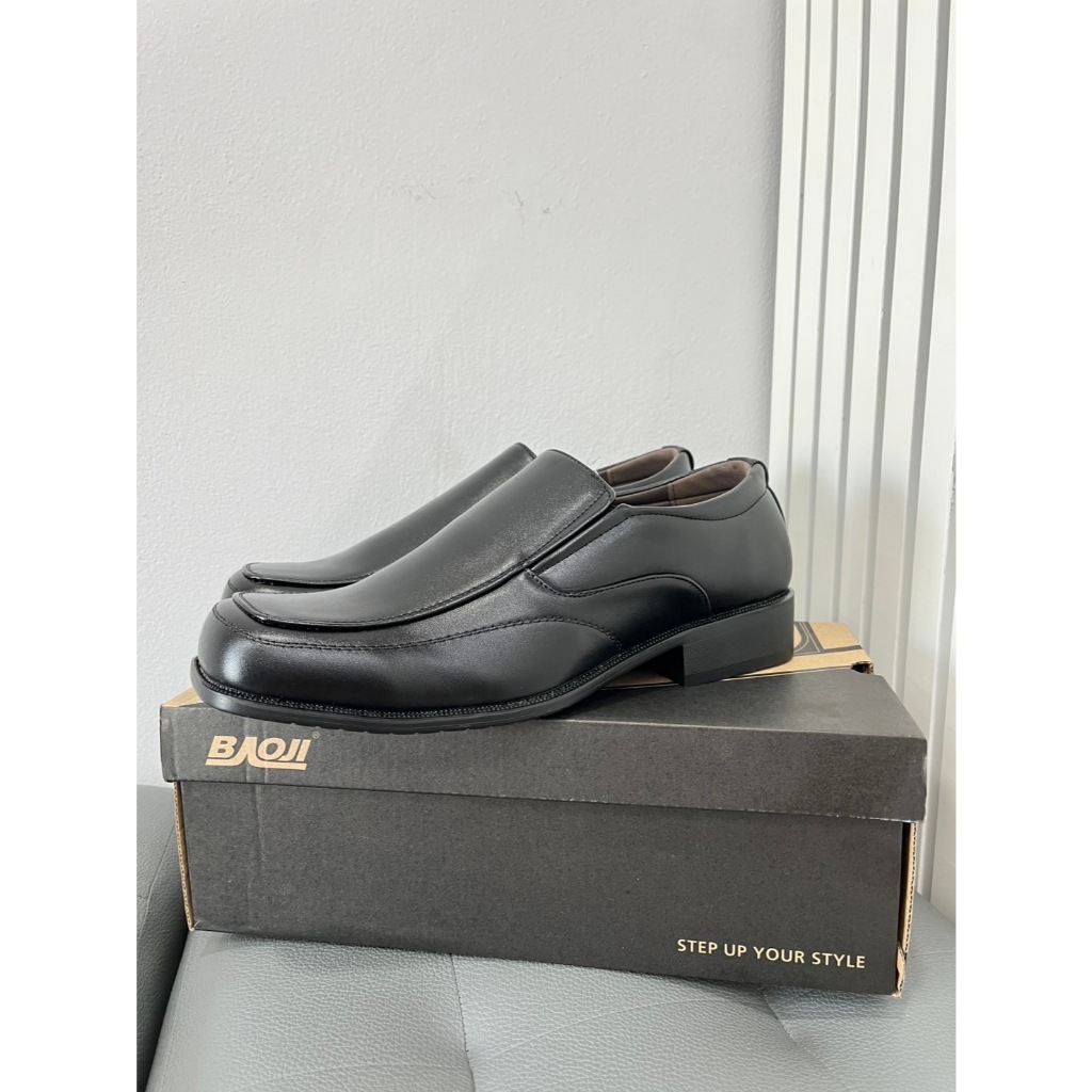 P คัชชูผู้ชาย หนังพียู PU อย่างดี รองเท้าทำงาน รองเท้าราชการ รองเท้าคัชชู Size 39-47 รุ่นBJ 3375