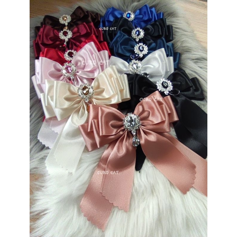 โบว์CURO.CAT รุ่น พีโอนี่-หางสั้น set1✨โบว์ติดผม ตกแต่งเสื้อผ้า