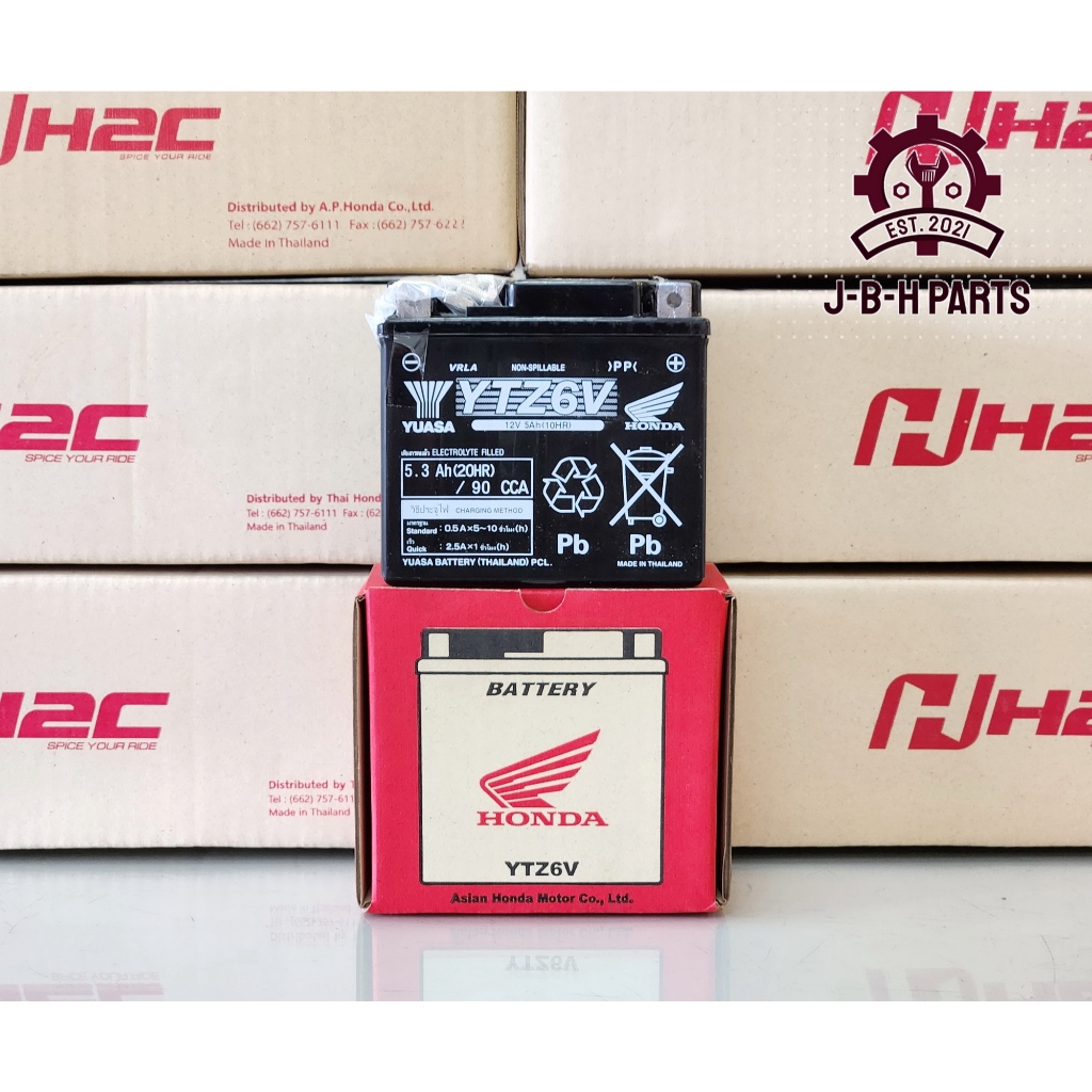 [ของแท้] แบตเตอรี่ Honda FTZ6V (5.3 Ah / 90 CCA) รถ AT. 125 - 160 / Idling Stop , CBR150R , CB150R [