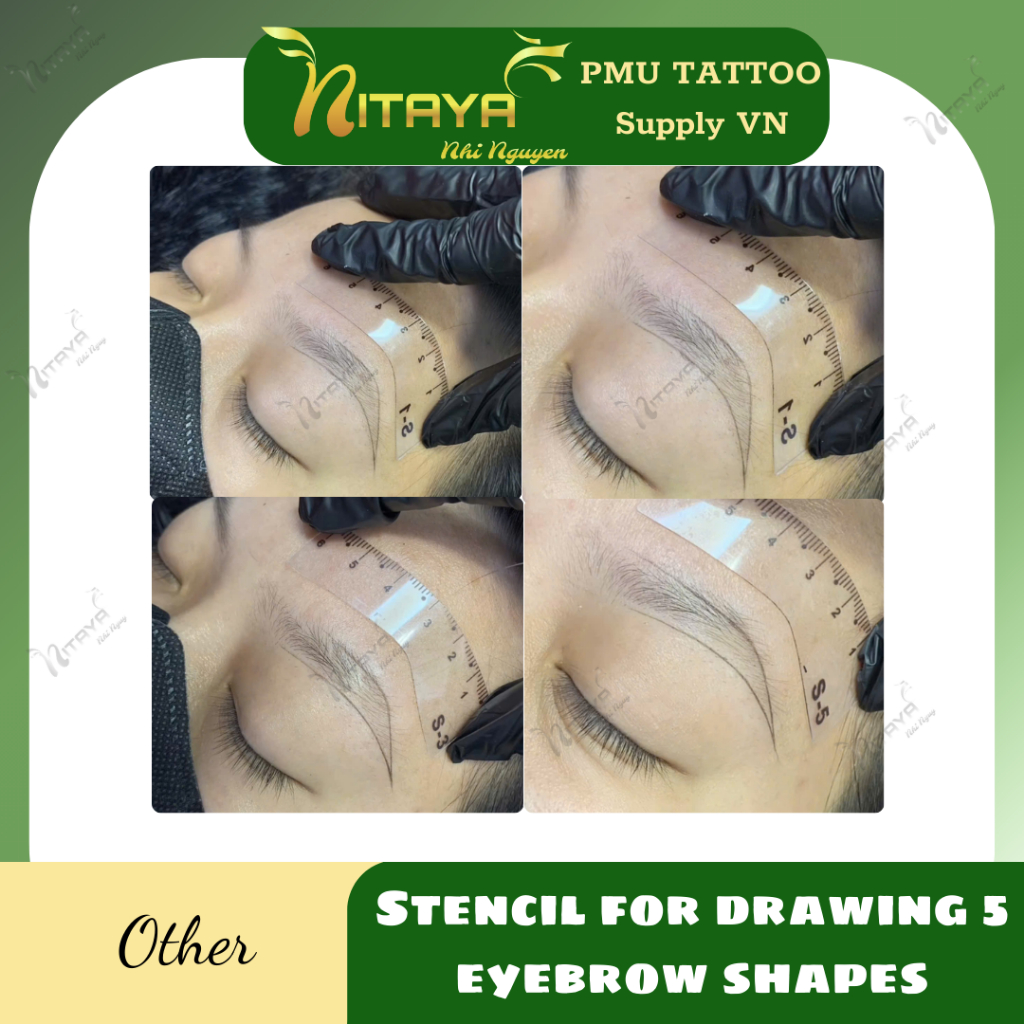 Stencil for drawing 5 eyebrow shapes