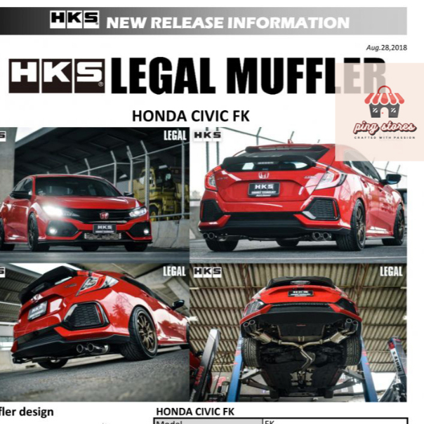 ท่อ HKS Honda Civic FK ปลาย Carbon เครื่อง L15B