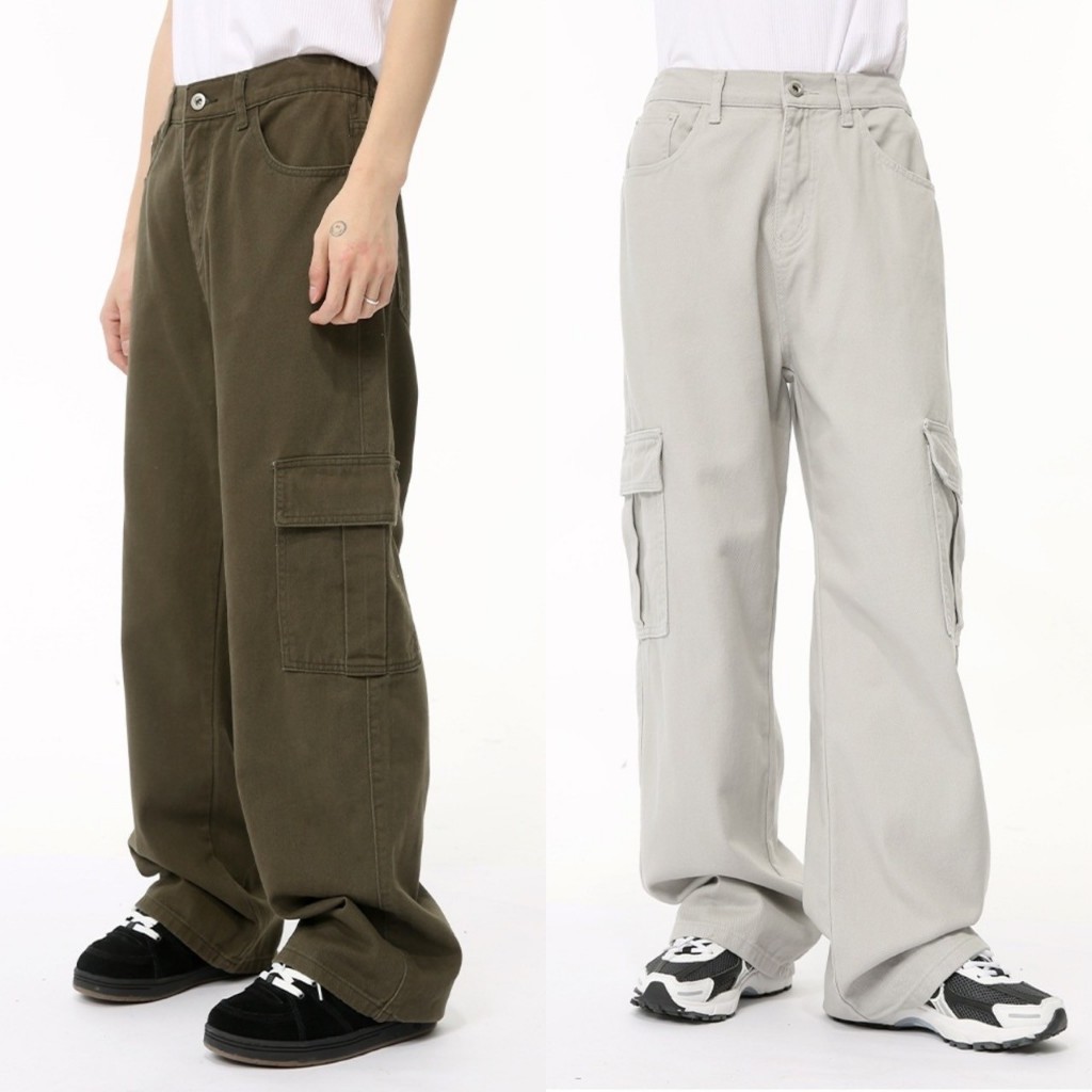 IBB CARMEN BAGGY CARGO JEANS กางเกงยันส์คาร์โก้ทรงกระบอกใหญ่เอวสม็อคหลัง