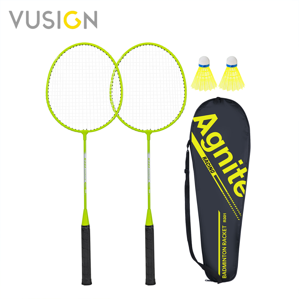 Vusign ไม้แบด ไม้แบดมินตัน ไม่ขาดง่าย เส้นเอ็นยืดหยุ่น ด้ามแข็งแรงพร้อมด้ามกันลื่น Badminton racket