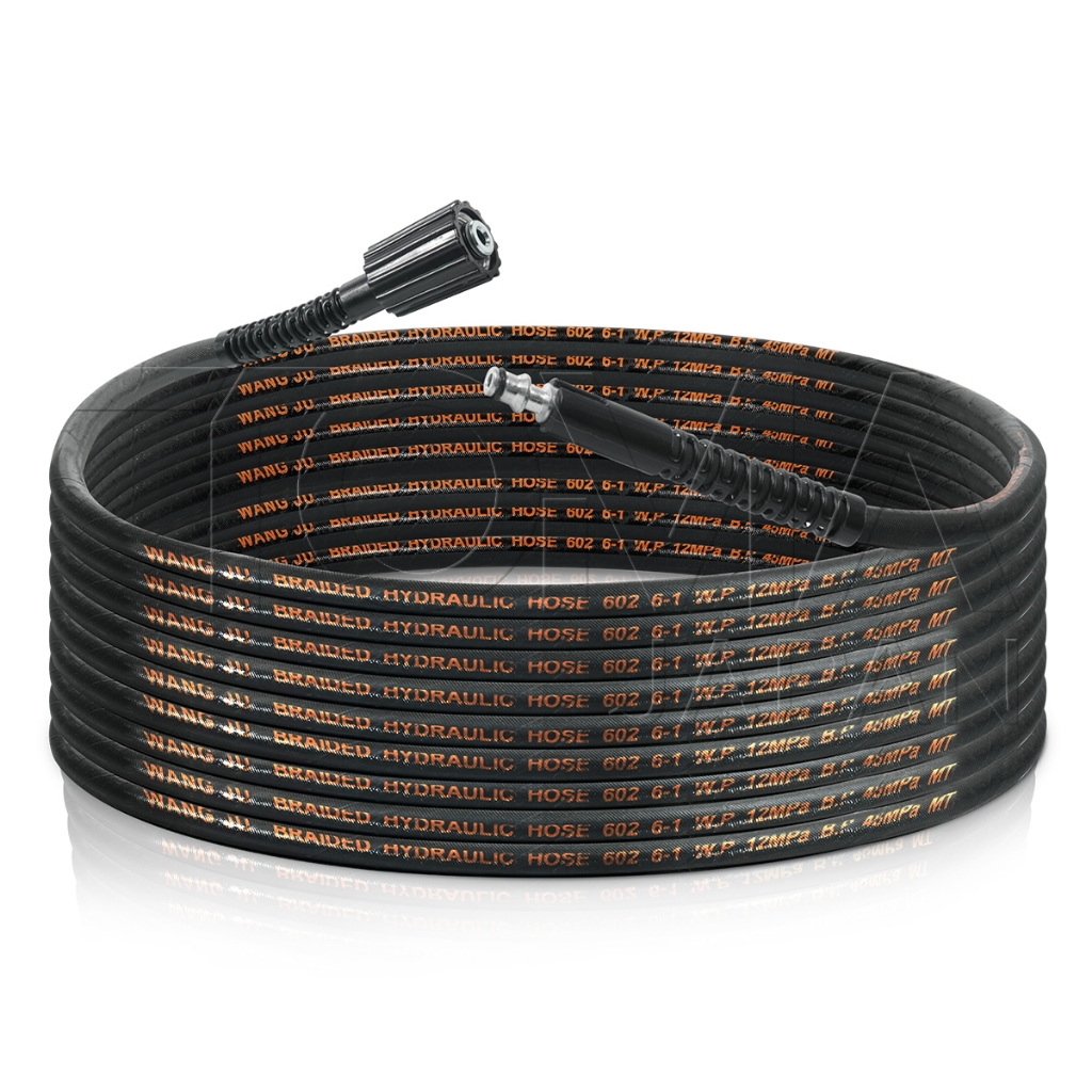 DELTON สายฉีดน้ำแรงดันสูง สายไฮดรอลิค 8 / 10 / 15 เมตร สำหรับ เครื่องฉีดน้ำแรงดันสูง (เกลียว 22-9 มม.) Quick Lock - รูปที่ 2