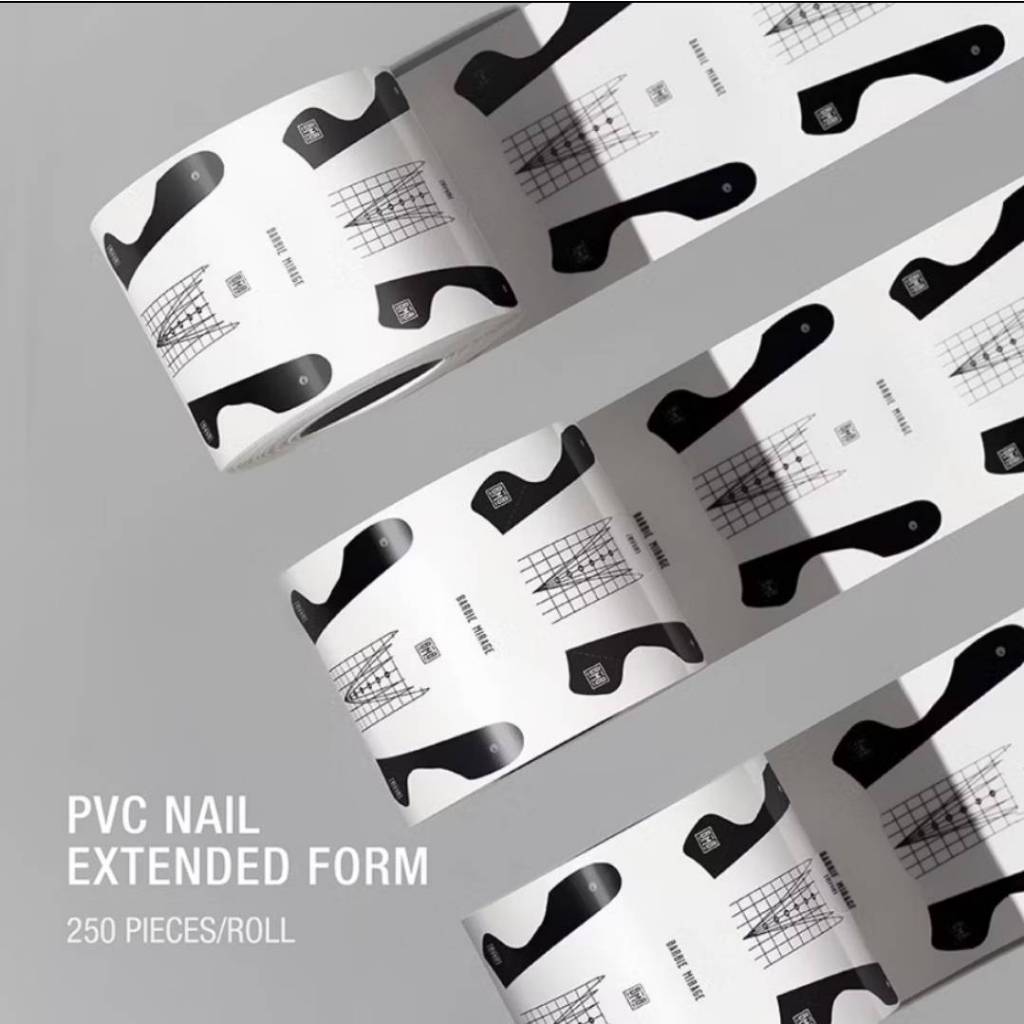 BBM ฟอร์มต่อเล็บ แบบม้วน 250 ชิ้น nail form เนื้อPVCเหนียวไม่ขาดง่าย พร้อมส่ง