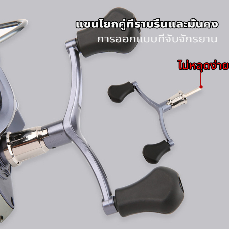 🔥KM1000-5000 Series🔥รอกเบ็ดตกปลา รอกสปินนิ่ง แขนโยกคู่โลหะทั้งหมดออกแ 8Kg Max Drag อัตราส่วน เกียร์5.2:1 - รูปที่ 3