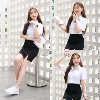 🧶เสื้อนักศึกษาหญิงเข้ารูป เสื้อนักศึกษาถูกระเบียบ [ทรงมหิดล-ทรงอาชีวะ-ทรงจุฬา]