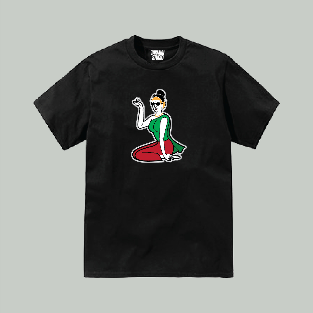 เสื้อยืดลาย นางกวัก ผ้าโคตรเทพใส่สบายไม่ร้อนไม่ยับไม่ย้วย ทรงสวย