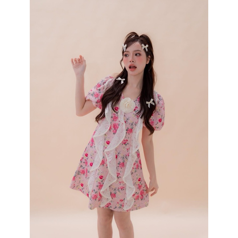 Joobs studio กล่องจุ่ม ลายสีชมพูวว (size xsมือ1ป้ายห้อย)