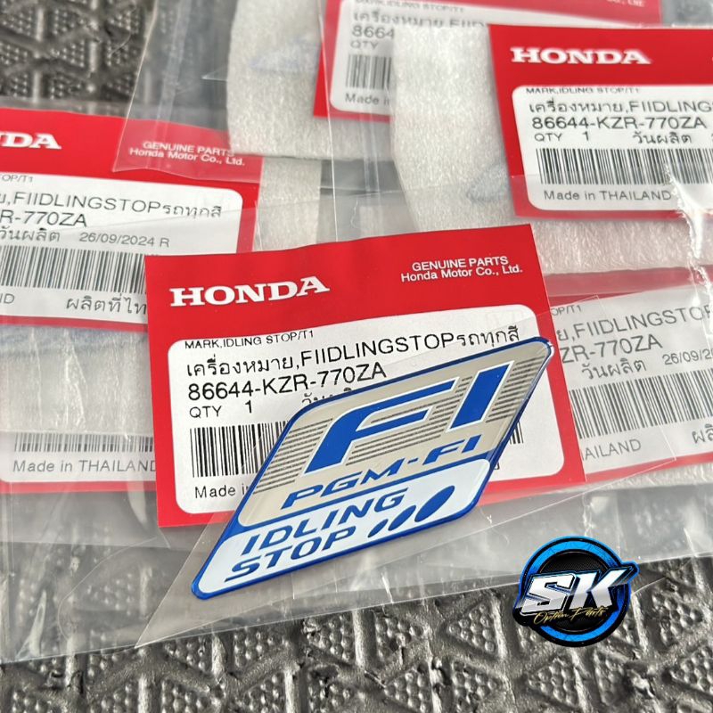 สติกเกอร์ เครื่องหมาย Fi IDLING Stop เรชิน3D สำหรับPCX,SCOOPY,CLICK,SUMER-X รับประกันสินค้า แท้เบิกศูนย์100% พร้อมส่ง