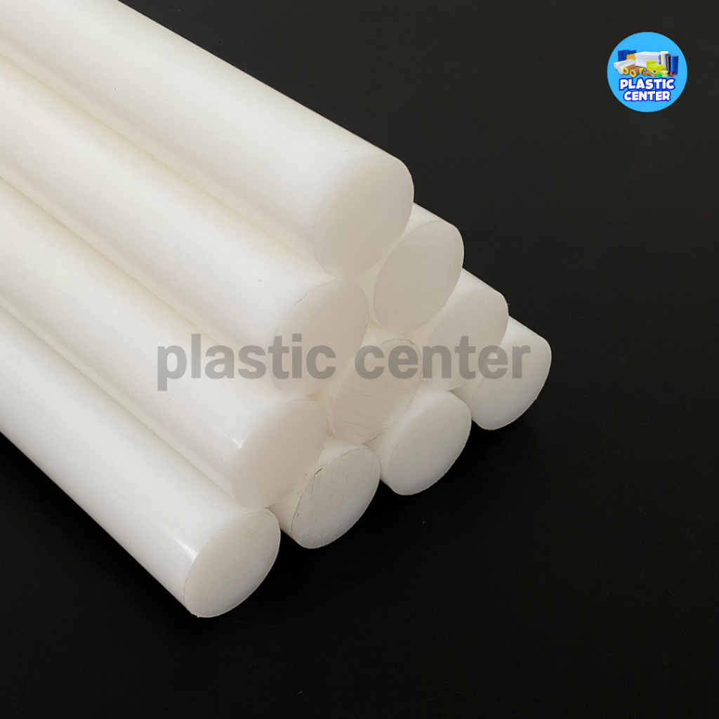 พลาสติกซุปเปอร์ลีนพีอี แท่งกลมตัน ความโต 10 - 25 มิล ยาว 300 มิล (30 เซน) สีขาว สำหรับงาน ตัด เจาะ กลึงได้ - รูปที่ 3
