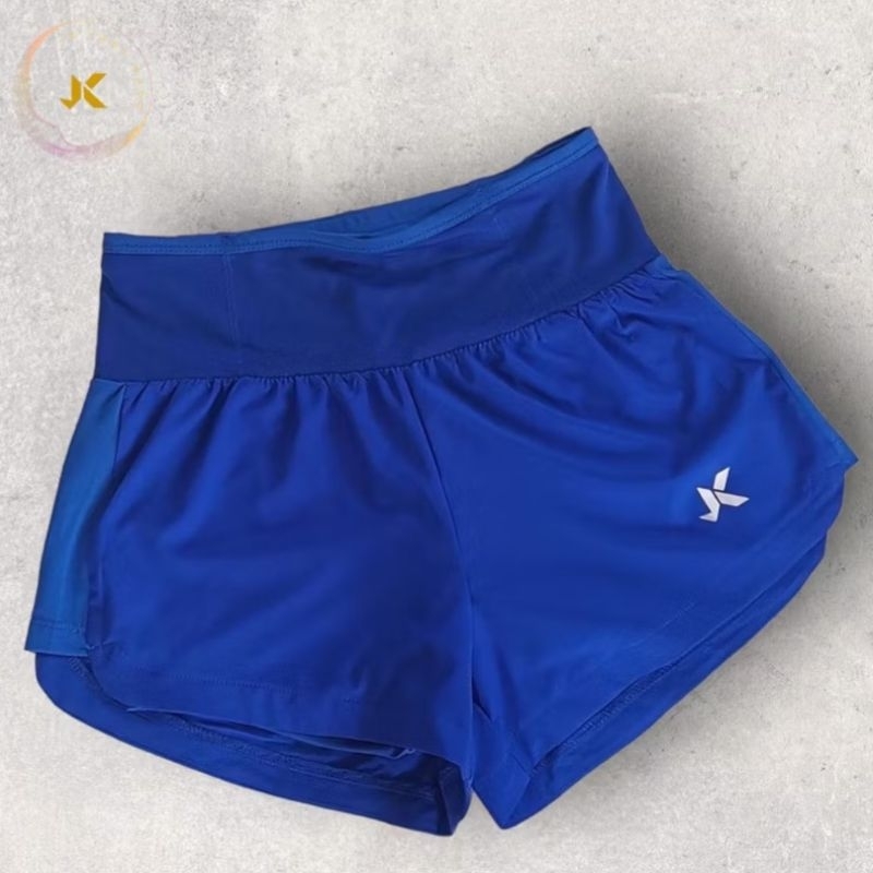 มือสอง กางเกงวิ่งเทรลขาสั้น สีน้ำเงิน ป้าย JK Sport ไซส์ S