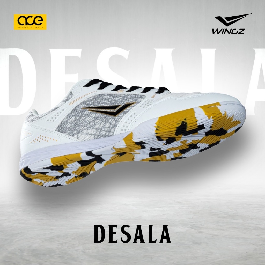 รองเท้าฟุตซอลตัวท็อป Wingz x Desala สีขาว ใหม่ล่าสุด!