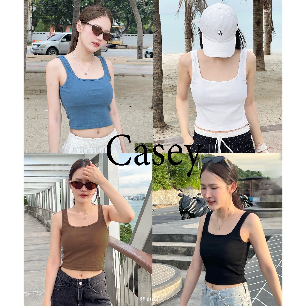 [G1]🌸Casey 🌸เสื้อกล้ามลิปญี่ปุ่น 18สี ไม่บาง !! เสื้อกล้ามแขนกุดสุดน่ารัก🌼สินค้าขายดี