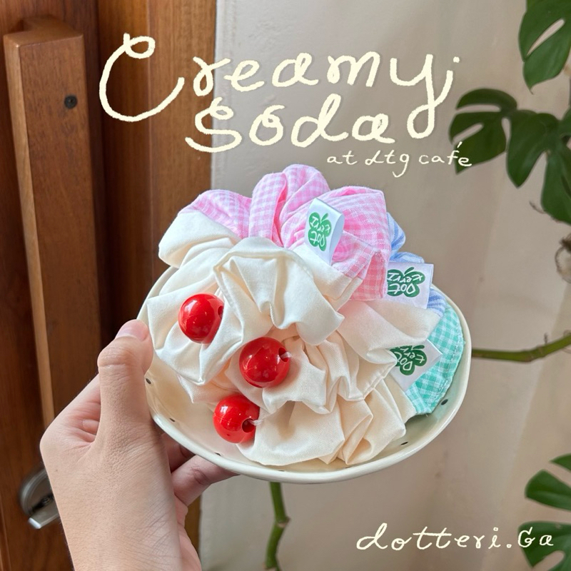 ( พร้อมส่ง ) cream soda fluffy rolls ยางมัดผม