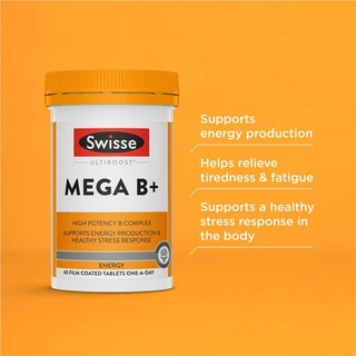 Swisse Mega B+ บรรเทาความเหนื่อยล้า บำรุงระบบประสาท EXP02/2028