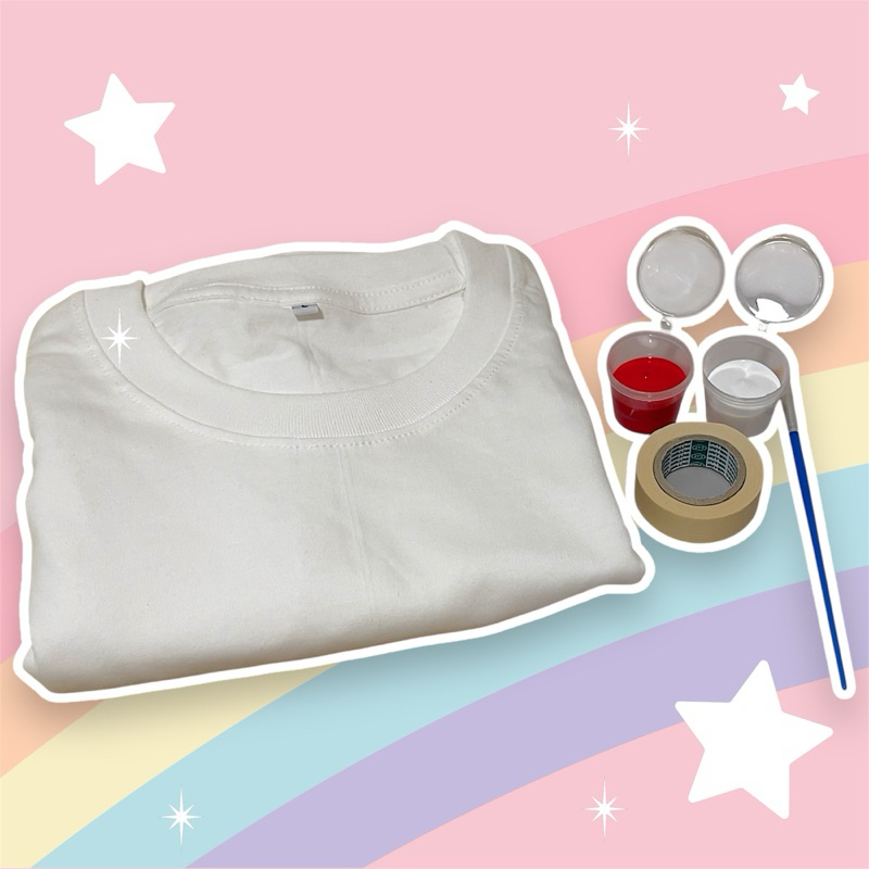 [kiss t-shirt] เซ็ตทำเสื้อรอบจุ๊บ เสื้อขาว ชุดอุปกรณ์ทำเสื้อรอยจูบ