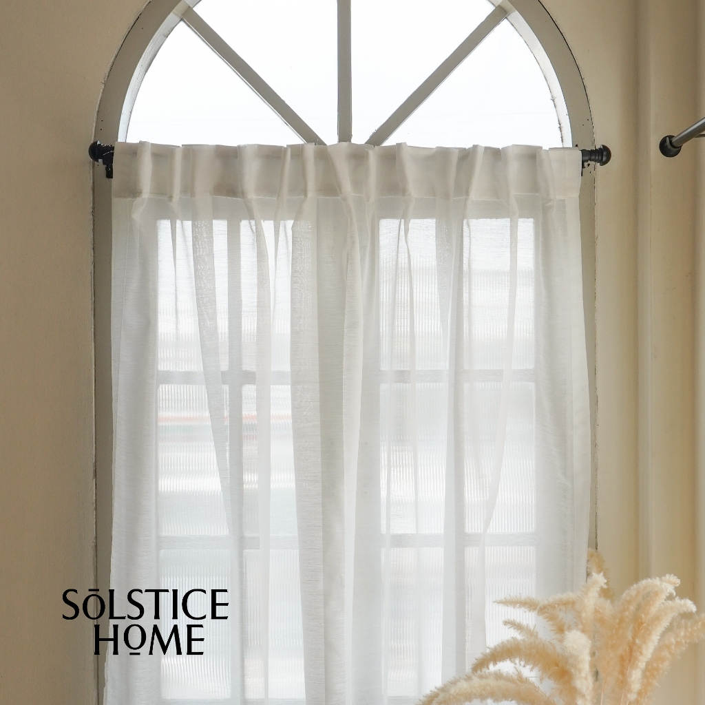 แนะนำ ผ้าม่าน ผ้าม่านโปร่ง แบบซ่อนหู Solstice Home ผ้าม่านหน้าต่าง มินิมอล พร้อมสายรวบ  สั่งตัดตามขนาด ราคาพิเศษ มีเก็บเงินปลายทาง