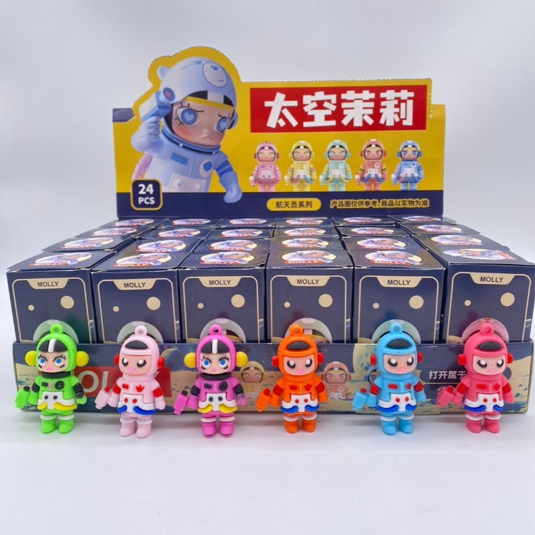 [ ยก Box ] กล่องสุ่มพวงกุญแจ มอลลี่ ชุดอวกาศ (24 กล่องเล็ก ) พร้อมส่งในไทย !! - กล่องน้ำเงิน