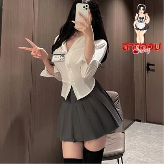 SUPER SEXY ชุดคอสเพลย์สาวอวบ ชุดนักศึกษา ชุดเซ็กซี่ 💞ไซต์ M-5XL นน 40-100 kg กระโปรงสั้น พร้อมป้ายชื่อ M-886