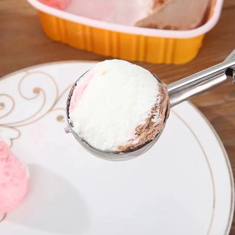ที่ตักไอศครีม สกูปตักไอติม ช้อนตักกว้าง 4-5-6 ซม สแตนเลสแท้ ที่ควักผลไม้ ที่ตักคุกกี้ ทนทาน Ice Cream Scoop - รูปที่ 5