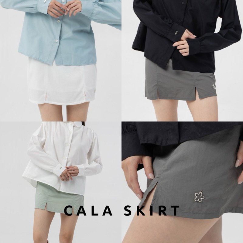 (SALE) WH Cala skirt (3 สี)- กระโปรงสั้นผ้าไนล่อน ผ่าหน้า มีซับใน