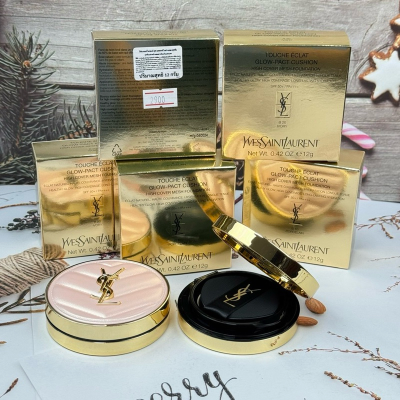 คุชชั่นYsl ตลับชมพูน่ารักมากค่ะ💕 รุ่นใหม่ล่าสุด  YSL Touche E’clat Glow-pact Cushion  12g.