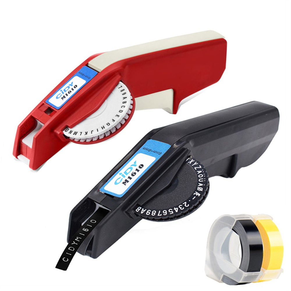 CIDY Compatible DYMO Organizer 1610 embossing Manual label typeprinter Labeller for 6/9mm Refills, r