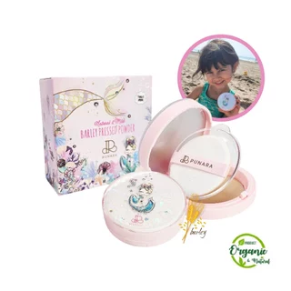 PUNARA แป้งฝุ่นโปร่งแสงอัดแข็งออแกนิครุ่นเมอร์เมด (Mermaid) แป้งข้าวบาร์เลย์ สำหรับทาหน้าเด็ก (Talc & Gluten Free)