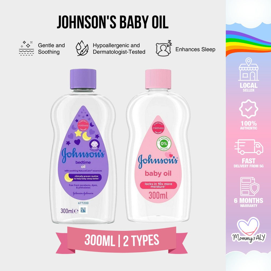 Johnson's จอห์นสัน เบบี้ออยล์ 125ml 300ml จอห์นสัน เบดไทม์ ออยล์บำรุงผิว ผิวนุ่ม ชุ่มชื่น