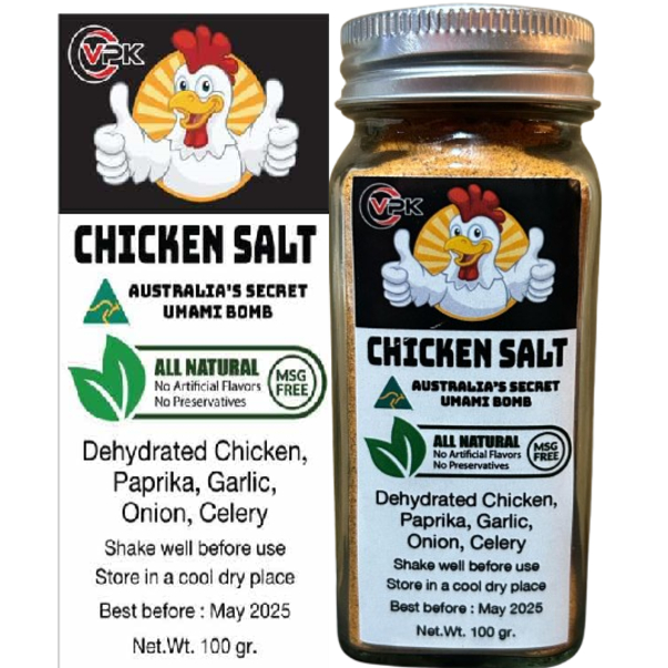 Chicken Salt , Australia's Secret Umami Bomb-Australian Famous Seasoning.  MSG Free-25-65-100 gr shaker