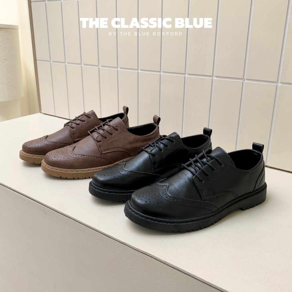 (พร้อมส่ง) The Classic blue - Manchester wingtip shoes รองเท้าหนัง - ไซส์ใหญ่สุด 45 ยาว 27.5 ซม.