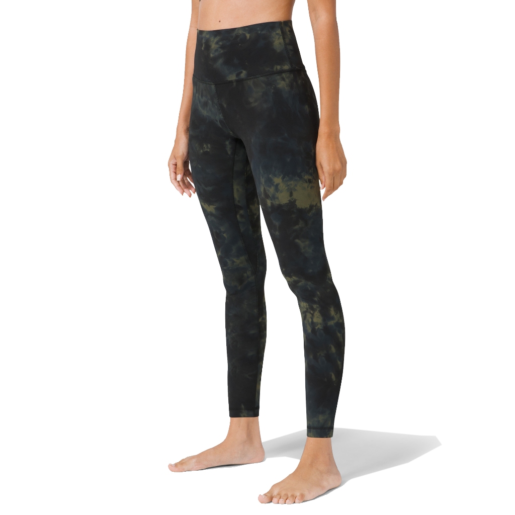 กางเกงโยคะ เทรนนิ่ง เอวสูง Lululemonของแท้!! รุ่น Align™ Crop 25"- Diamond Dye Graphite Grey Bronze Green