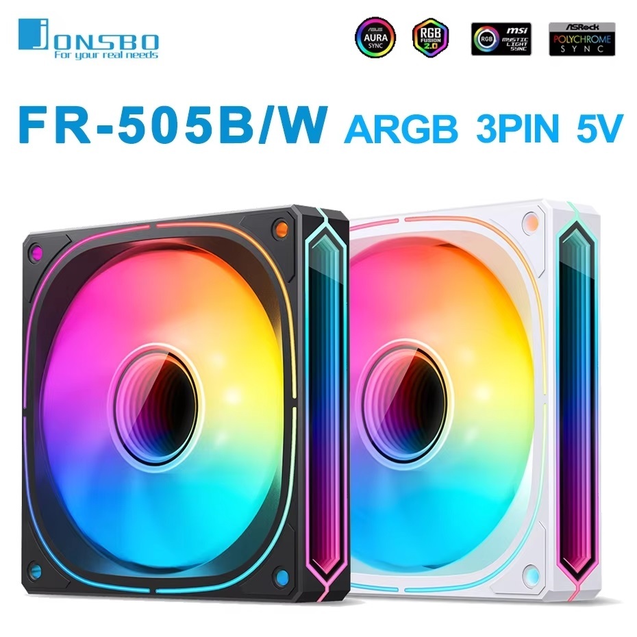พัดลมเคส Jonsbo FR-505 ARGB 3pin 5V+4pin PWM 120mm. 1800RPM