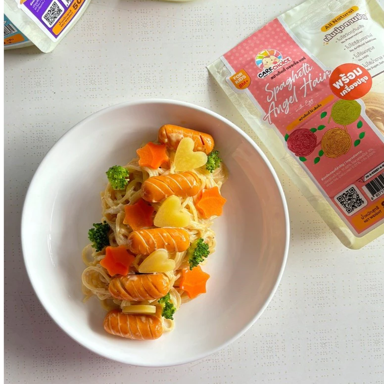 C999 แคร์ช้อยส์ เส้นพาสต้าผสมผักรวม และบะหมี่ผสมผักและสาหร่าย สำหรับเด็ก 8 เดือนขึ้นไป thumbnail 5