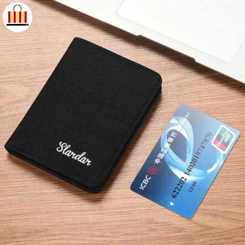 men's short wallet ผ้าใบบางเฉียบสั้น มินิที่เรียบง่าย badgeกระเป๋าสตางค์ แบบเรียบง่าย สําหรับผู้ชาย และผู้หญิง - รูปที่ 6