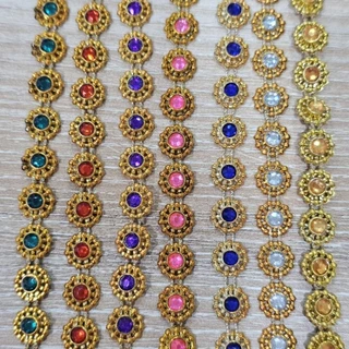 DS99 สังวาลย์ตกแต่ง จำนวน 100 ชิ้น และแบบ 1 หลา สังวาลย์ดอกไม้ พลอยสี มะลิซ้อนรุ้ง ซากุระ