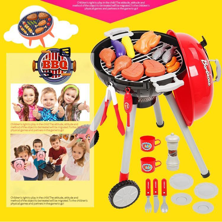 [พร้อมส่ง] ของเล่นเด็ก ชุดเตาปิ้งย่าง บาบีคิว (Barbecue) มาพร้อม อุปกรณ์  มีเสียง มีไฟ ชุดครัวบทบาทสมมติ