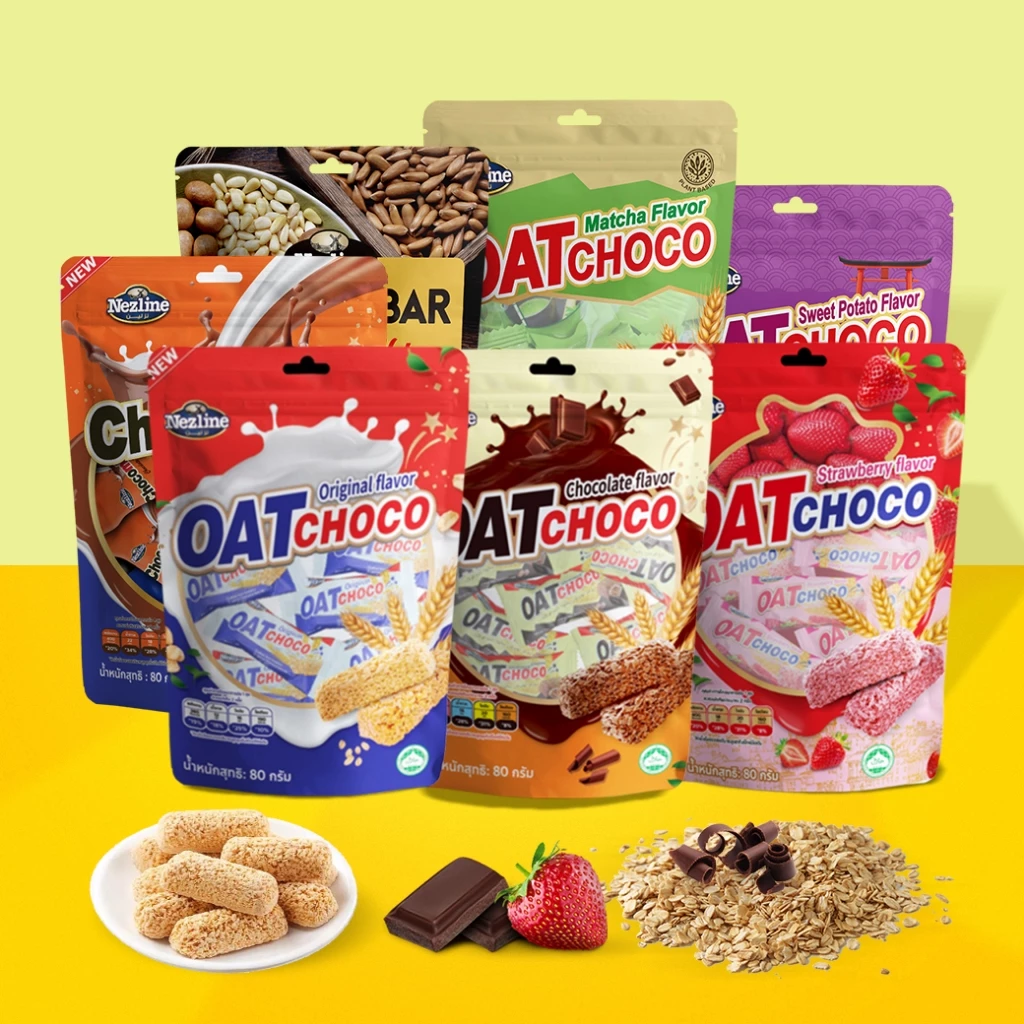 Oat Choco Nezline ขนมข้าวโอ๊ตอัดแท่ง 80g มี 8 รสชาติ thumbnail 4